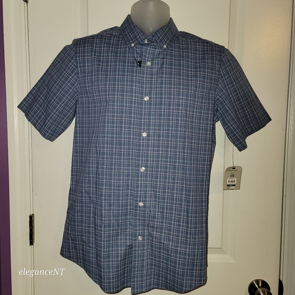 George Men's Short Sleeve Blue/Pink  Plaid Poplin Shirt Sz: S NWT - Picture 8 of 10